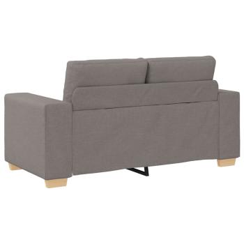 2-teiliges Sofa Set mit Kissen aus taupe Stoff