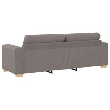 2-teiliges Sofa Set mit Kissen aus taupe Stoff
