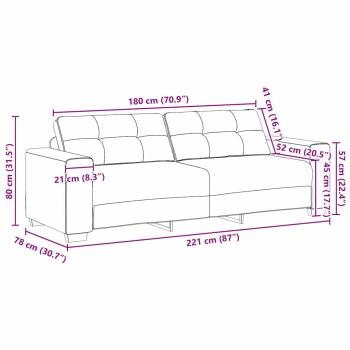 2-teiliges Sofa Set mit Kissen aus taupe Stoff