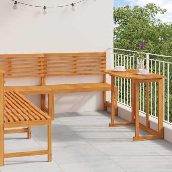 ARDEBO.de - 4-teiliges Akazienholz Garten Esstisch Set