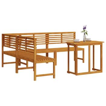 4-teiliges Akazienholz Garten Esstisch Set