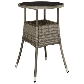 5-teiliges Garten Esszimmer Set Grau Poly Rattan