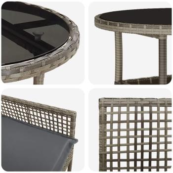 5-teiliges Garten Esszimmer Set Grau Poly Rattan