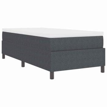 Boxspringbett Dunkelgrau und Weiß 90 x 200 cm Cordstoff