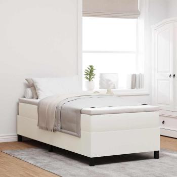 ARDEBO.de - Boxspringbett mit Matratze Creme 90x200 cm Cord-Stoff