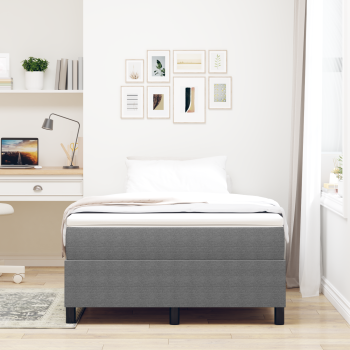 Boxspringbett mit Matratze Hellgrau 120x200 cm Cordstoff