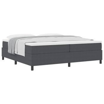 Boxspringbett Dunkelgrau und Weiß 200 x 200 cm Cordstoff