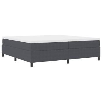 Boxspringbett Dunkelgrau und Weiß 200 x 200 cm Cordstoff