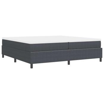 Boxspringbett Dunkelgrau und Weiß 200 x 200 cm Cordstoff