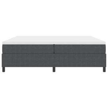 Boxspringbett Dunkelgrau und Weiß 200 x 200 cm Cordstoff