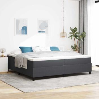 Boxspringbett Dunkelgrau und Weiß 200 x 200 cm Cordstoff