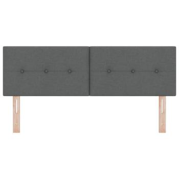 LED Kopfteil mit LED-Lichtleisten Dunkelgrau 160 cm Stoff
