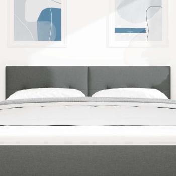 LED Kopfteil mit Knopfheftung Dunkelgrau 80 cm Stoff