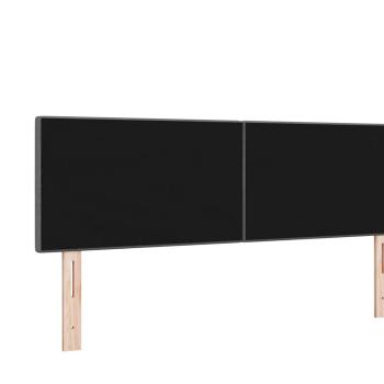 LED Kopfteil mit LED-Lichtleisten Dunkelgrau 160 cm Stoff