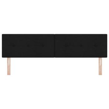 LED Kopfteil mit Knopfheftung Schwarz 90 cm Stoff