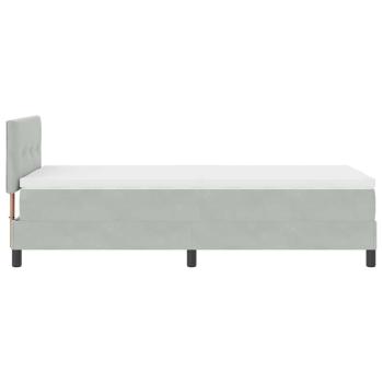 Boxspringbett mit Matratze Hellgrau 100x200 cm Samt