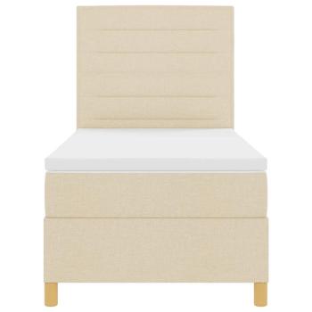 Boxspringbett mit Matratze & LED Creme 100x200 cm Stoff