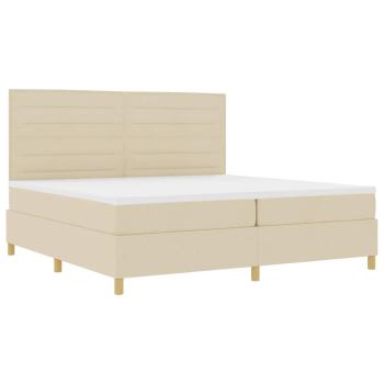 Boxspringbett mit Matratze & LED Creme 200x200 cm Stoff