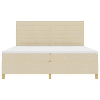 Boxspringbett mit Matratze & LED Creme 200x200 cm Stoff