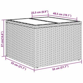 7-teiliges Gartensofaset mit Kissen Schwarz Poly-Rattan
