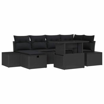 Gartensofa-set 7 Stk. Poly-Rattan