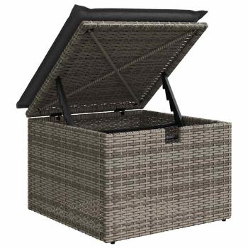 6-teiliges Garten-Sofa-Set mit Kissen in Grau aus Poly-Rattan
