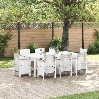 ARDEBO.de - 9-teiliges Garten Essset Weiß Poly-Rattan