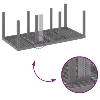 9-teilige Garten Essgruppe mit Kissen Hellgrau Poly Rattan
