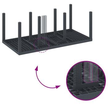 7-teiliges Garten Essset mit Kissen Anthrazit Poly-Rattan