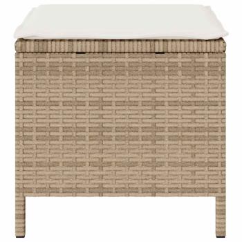 3-teiliges Garten Essset mit Kissen Beige Poly Rattan Akazie