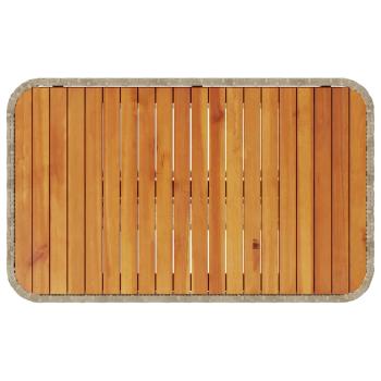 3-teiliges Garten Essset mit Kissen Beige Poly Rattan Akazie