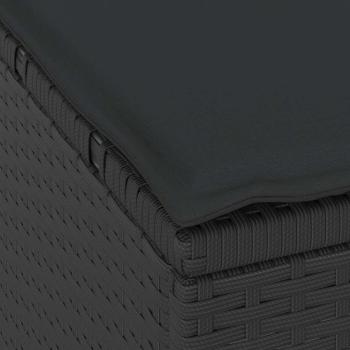 4-teiliges Garten Essset mit Kissen Schwarz Poly Rattan Akazie