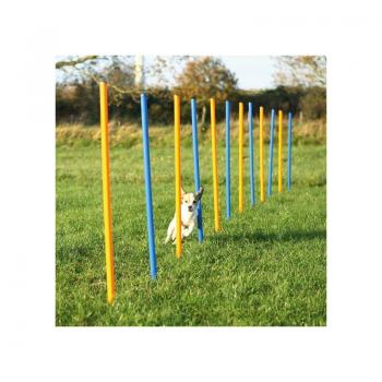 ARDEBO.de Trixie Dog Fun Agility Slalom 115 x 3 cm, 12 St., blau orange