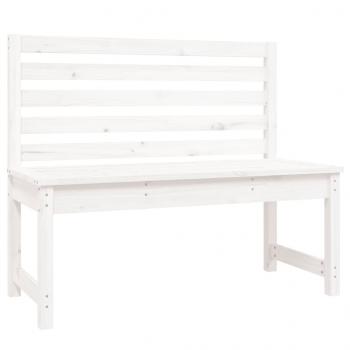 Gartenbank Weiß 109 cm Massivholz Kiefer