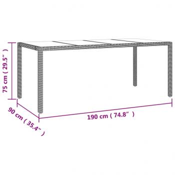 7-tlg. Garten-Essgruppe mit Kissen Beige Poly Rattan