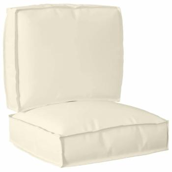 ARDEBO.de - Pallettenkissen Set 2-teilig Creme Polyester Groß