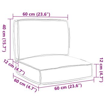 Palettenkissen-Set Set aus 2 Anthrazit Polyester Mittel