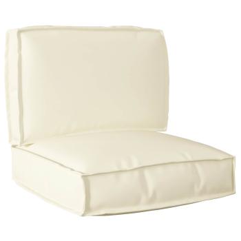 Pallet Kissen Set 2-teilig Creme Oxford Stoff Wasserabweisend