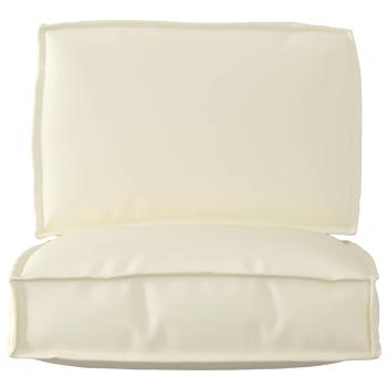 Pallet Kissen Set 2-teilig Creme Oxford Stoff Wasserabweisend