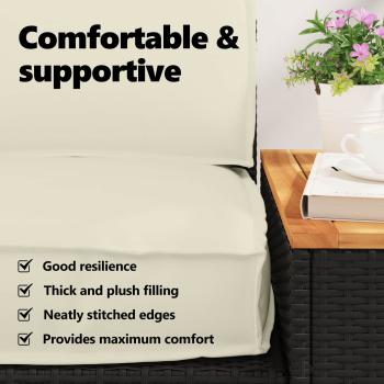 Pallet Kissen Set 2-teilig Creme Oxford Stoff Wasserabweisend