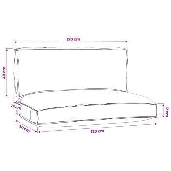 Palettkissen Set 2er Set Anthrazit Polyester Standard