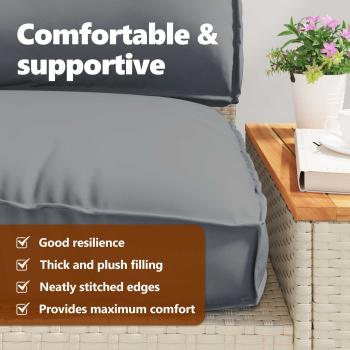 Palettkissen Set 2er Set Anthrazit Polyester Standard