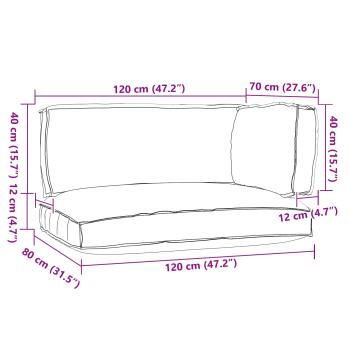 Pallet-Kissen Set 3er Set Grau Polyester Standard