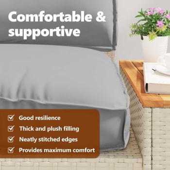 Pallet-Kissen Set 3er Set Grau Polyester Standard