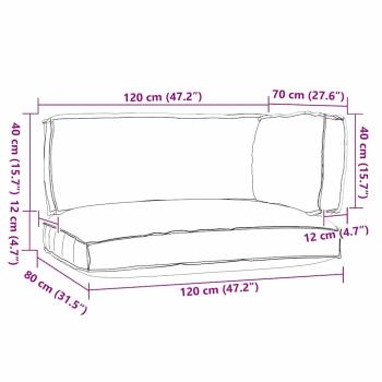 Pallet Kissen Set 3-teilig Beige Polyester Mittel