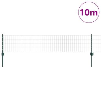Euro-Zaun mit Pfosten 10 x 0,4 m PVC-beschichteter Stahl Grün