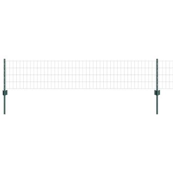 Euro-Zaun mit Pfosten 10 x 0,4 m PVC-beschichteter Stahl Grün
