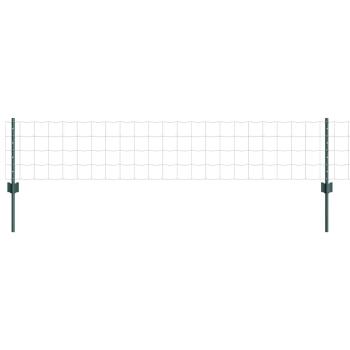 Eurozaun mit 5 U-Pfosten Grün 0,4x10 m Stahl