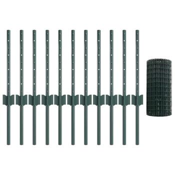 Gartenzaun Set Set von 2 Grün Stahl 25m x 0.4m Langlebig