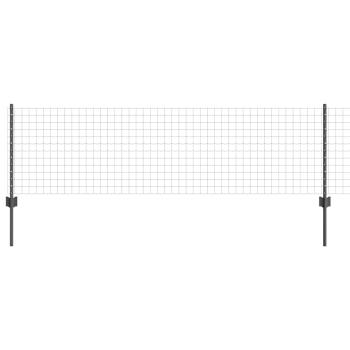 Eurozaun mit 11 U-Pfosten Grau 0.6x25 m Stahl